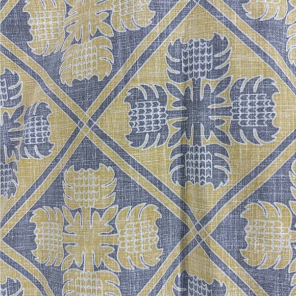 Reyn Spooner Kloth Hawaiian Aloha Quilt Geometric Popover Shirt XXL Yellow Grey - Picture 4 of 13
